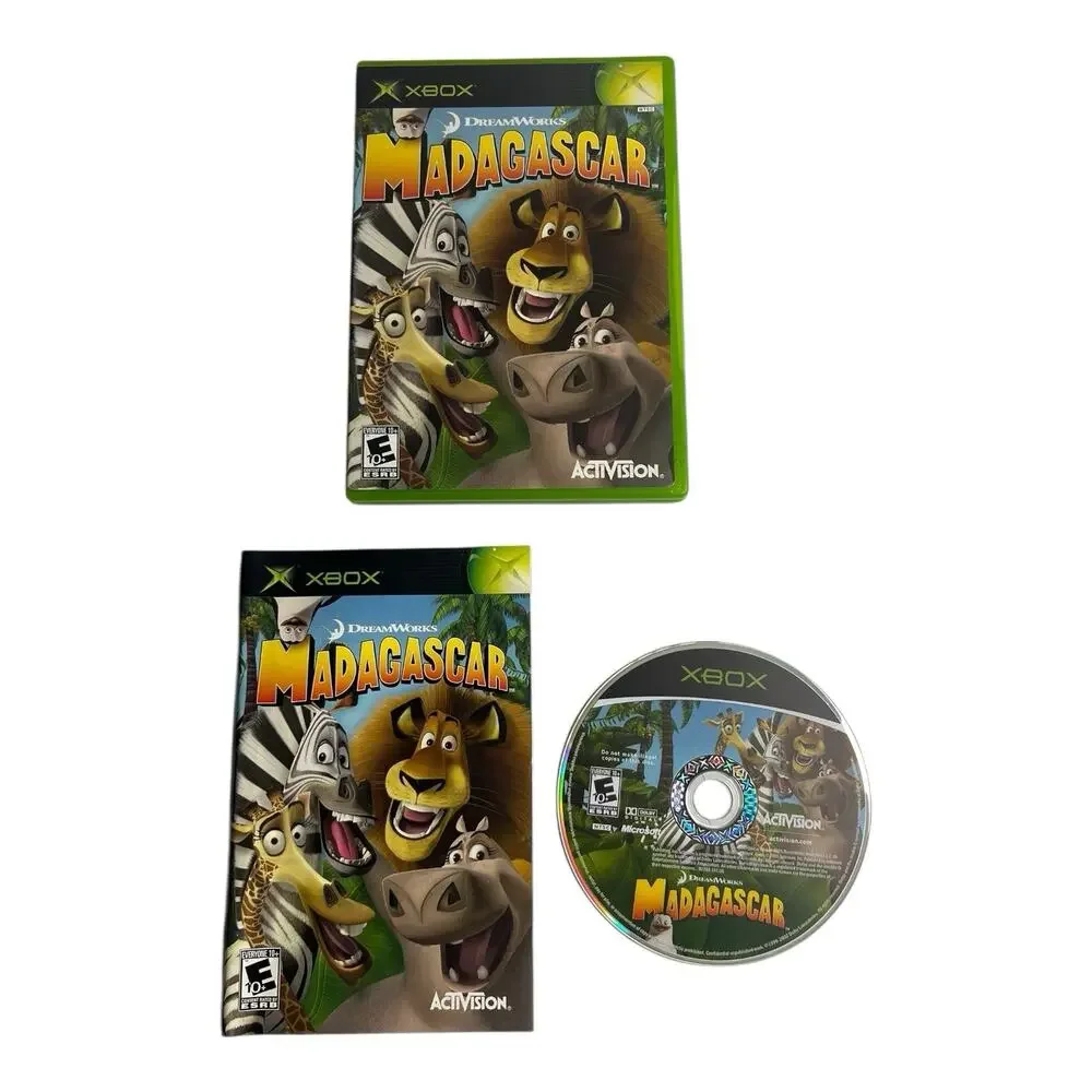 Madagascar Microsoft Xbox 2005 Retro Video Game CIB Complete‎ Black Label